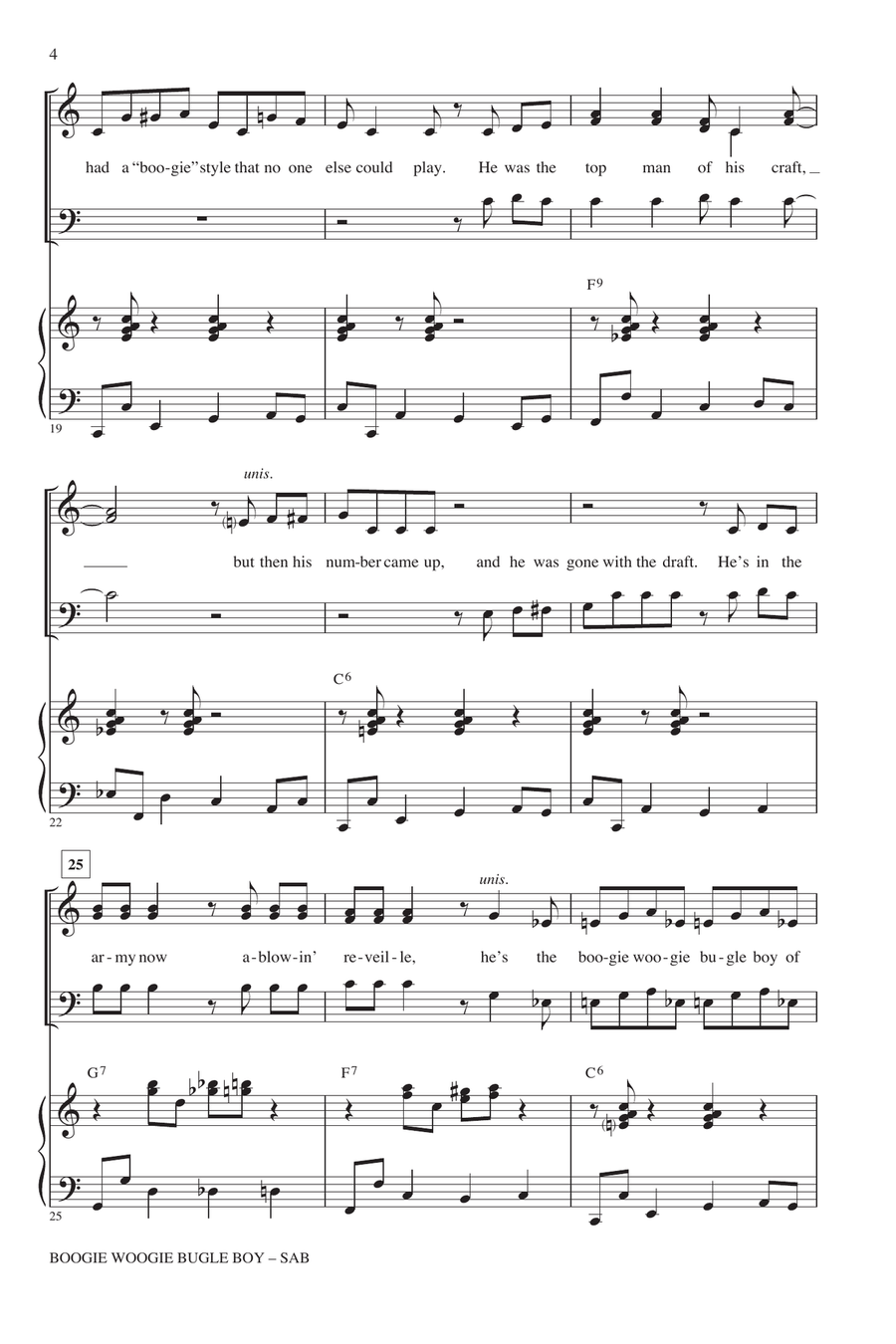 Boogie Woogie Bugle Boy (arr. Mark Brymer) 3-Part scores gallery preview page 3