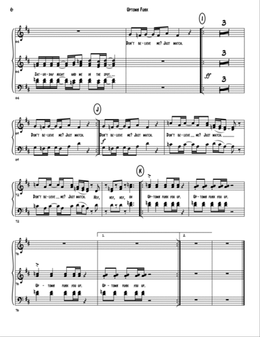 Uptown Funk 4-Part scores gallery preview page 6