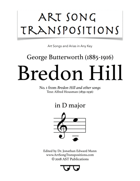 BUTTERWORTH: Bredon Hill (transposed to D major)