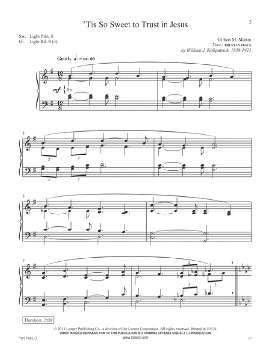 Trust in Jesus Organ scores gallery preview page 3