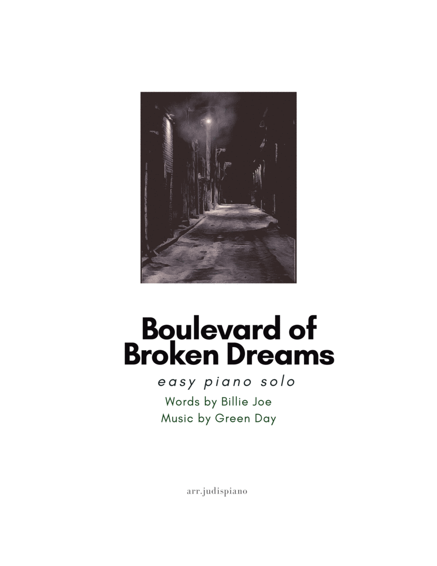 Boulevard Of Broken Dreams Easy Piano scores gallery preview page 1