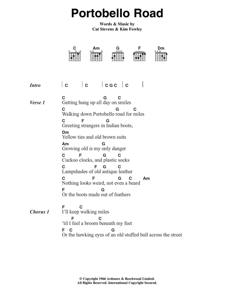 Portobello Road Acoustic Guitar scores gallery preview page 1
