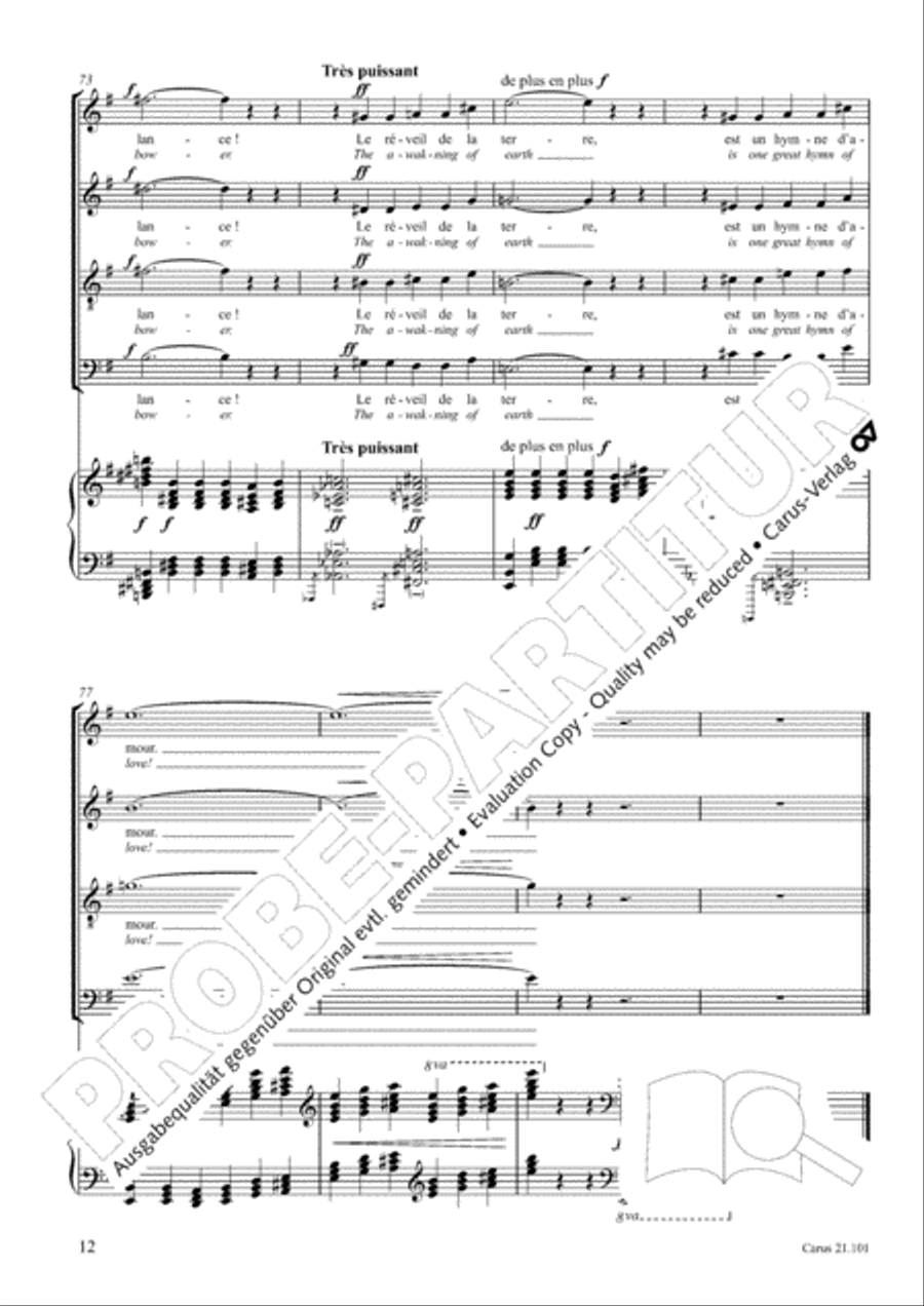 Hymne to the Sun, LB 24 4-Part scores gallery preview page 17