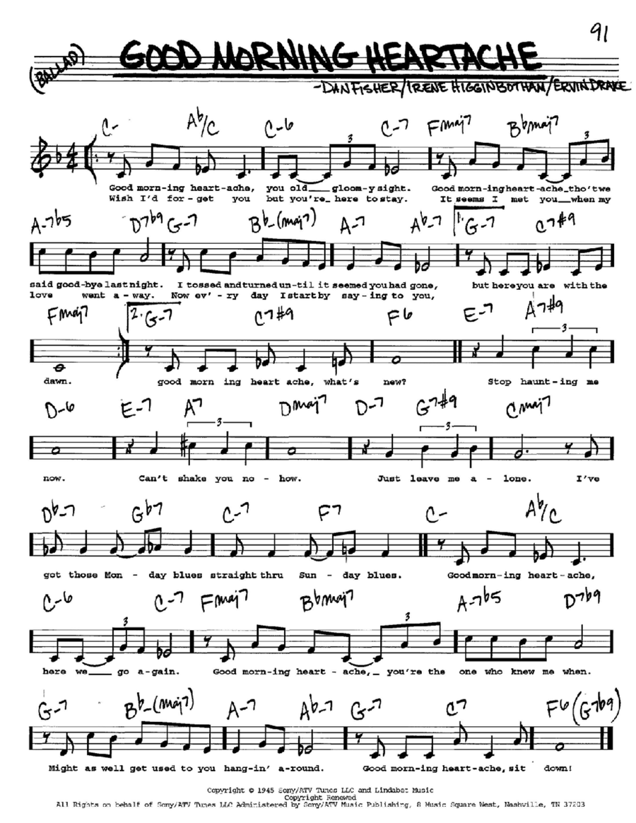 Good Morning Heartache Voice scores gallery preview page 1