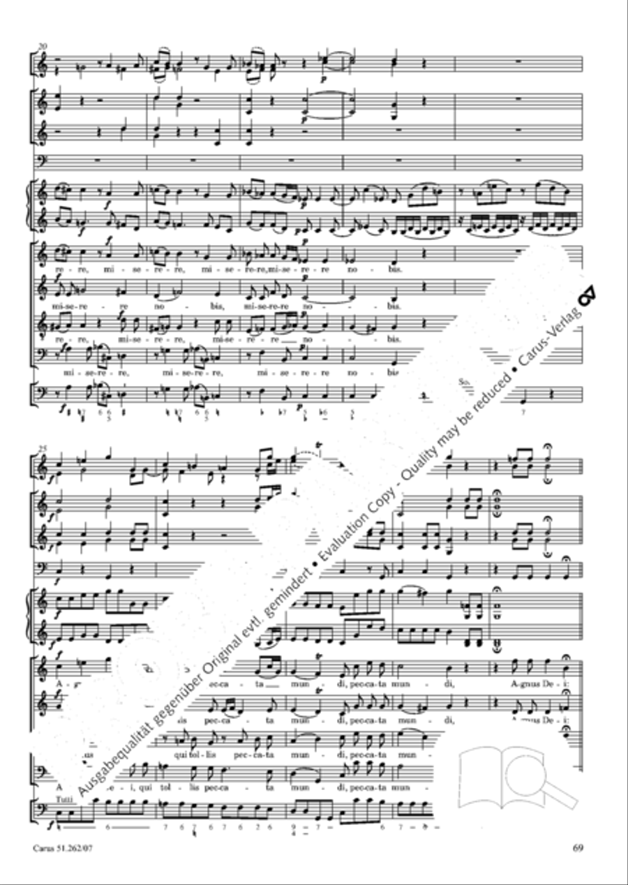 Missa longa in C major (Missa longa in C) 4-Part scores gallery preview page 70