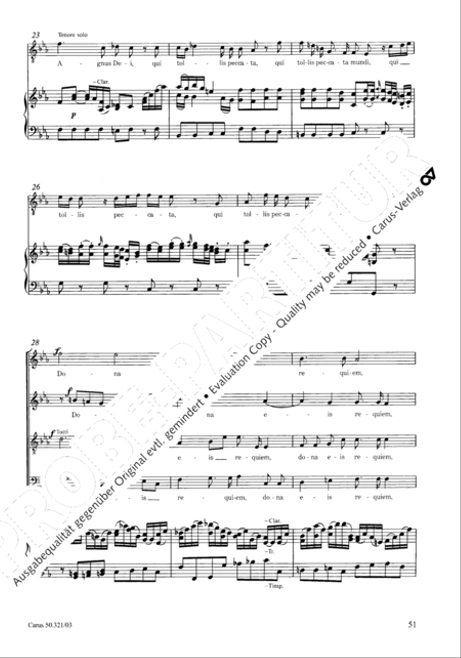 Requiem in C minor 4-Part scores gallery preview page 58