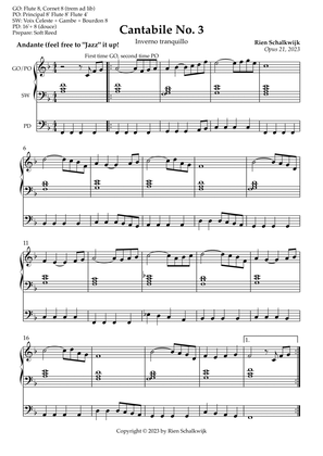 Cantabile n° 3 “Inverno tranquillo", Opus 21, 2023