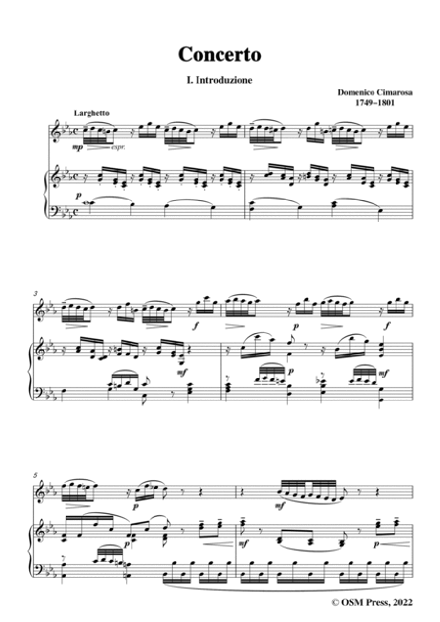 Cimarosa-Concerto,in c minor,for Oboe and Piano Piano scores gallery preview page 3