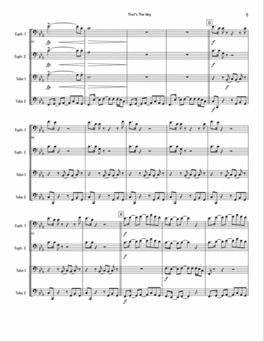 That's The Way (I Like It) Brass Quartet scores gallery preview page 5