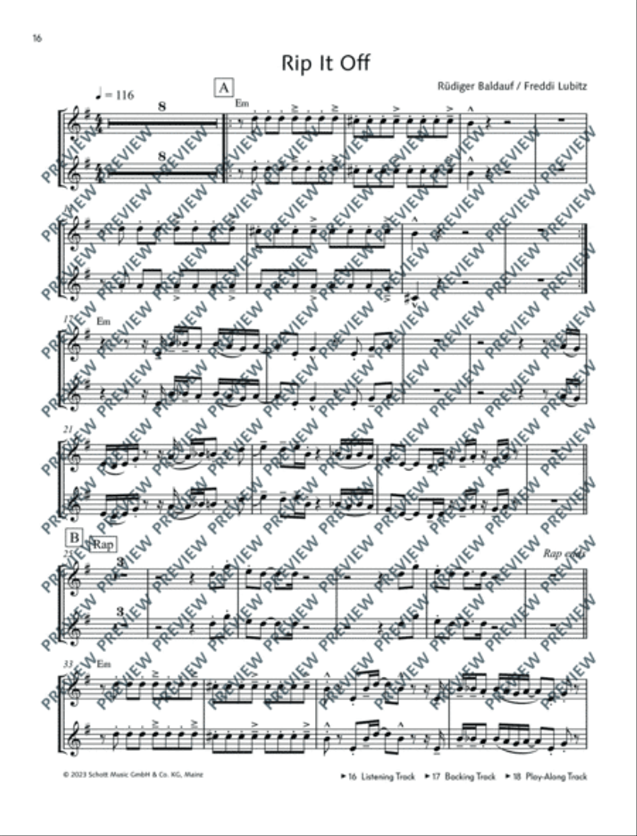 Total Funk Trumpet Trumpet Duet scores gallery preview page 17