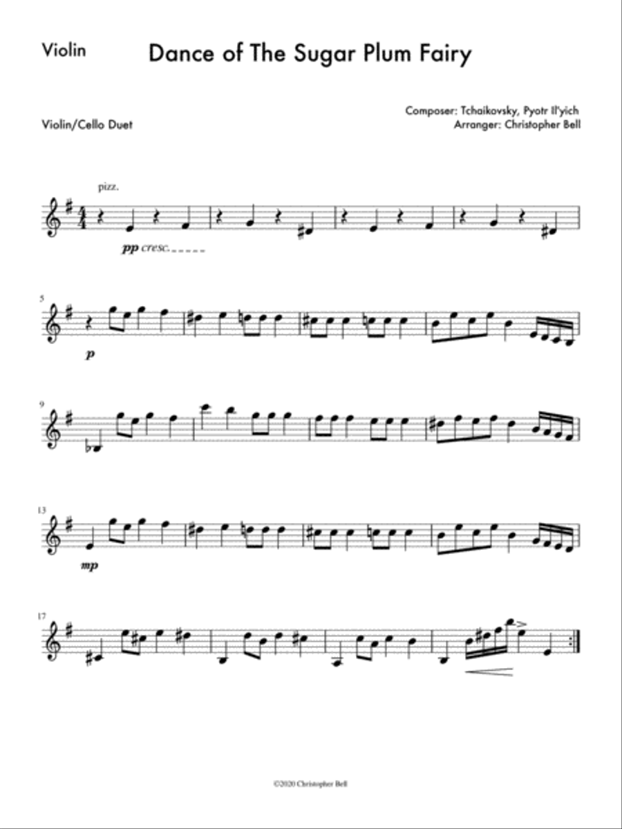 Dance Of The Sugar - Easy Violin/Cello Duet String Duet scores gallery preview page 2