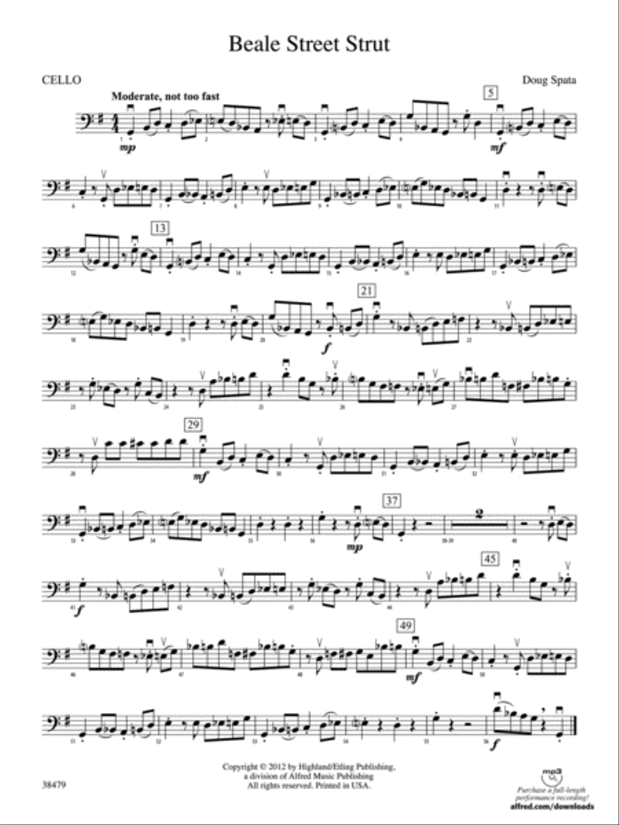 Beale Street Strut: Cello String Orchestra scores gallery preview page 1