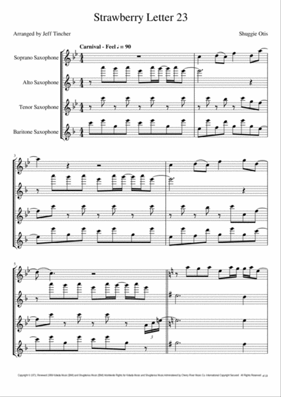 Strawberry Letter 23 Woodwind Quartet scores gallery preview page 2