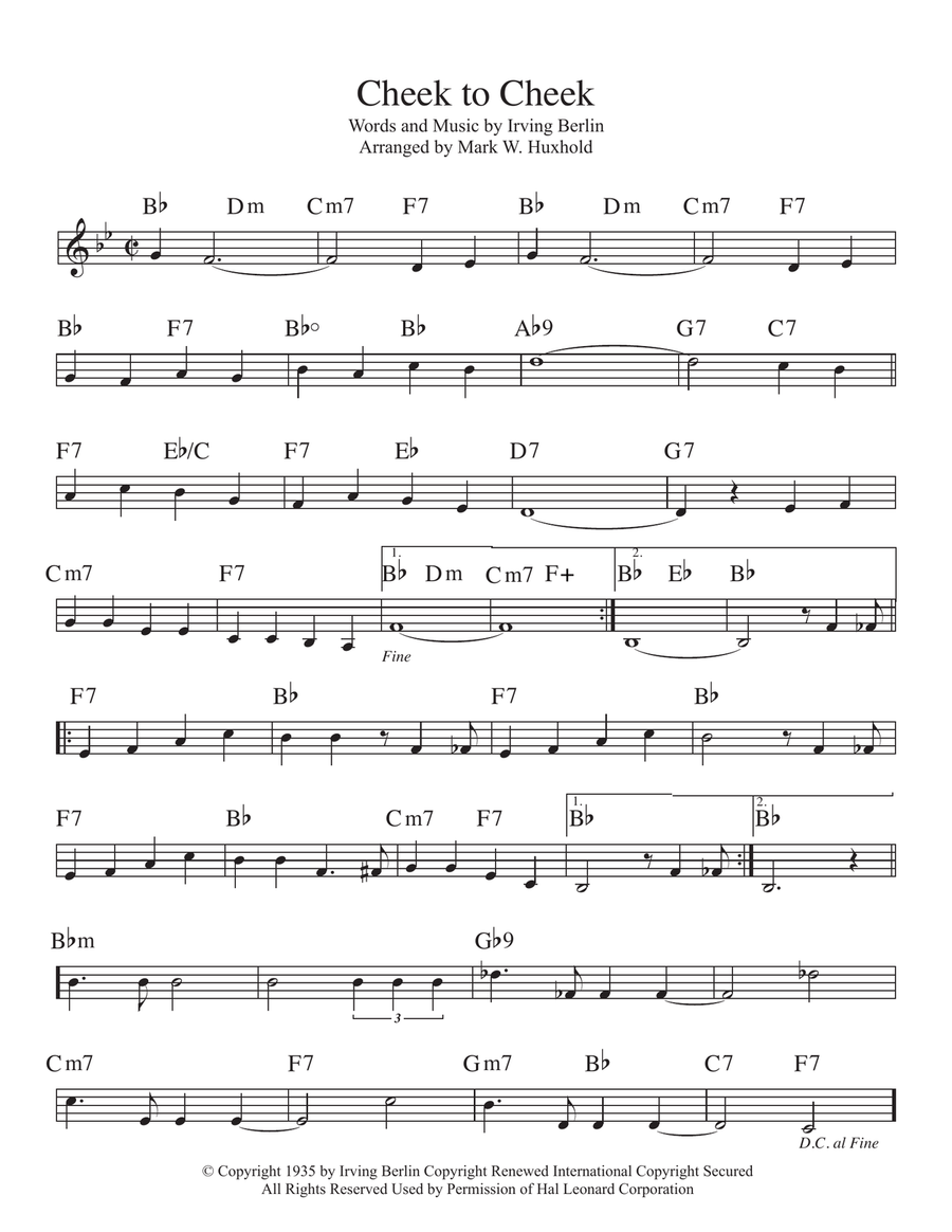 Cheek To Cheek Piano scores gallery preview page 2