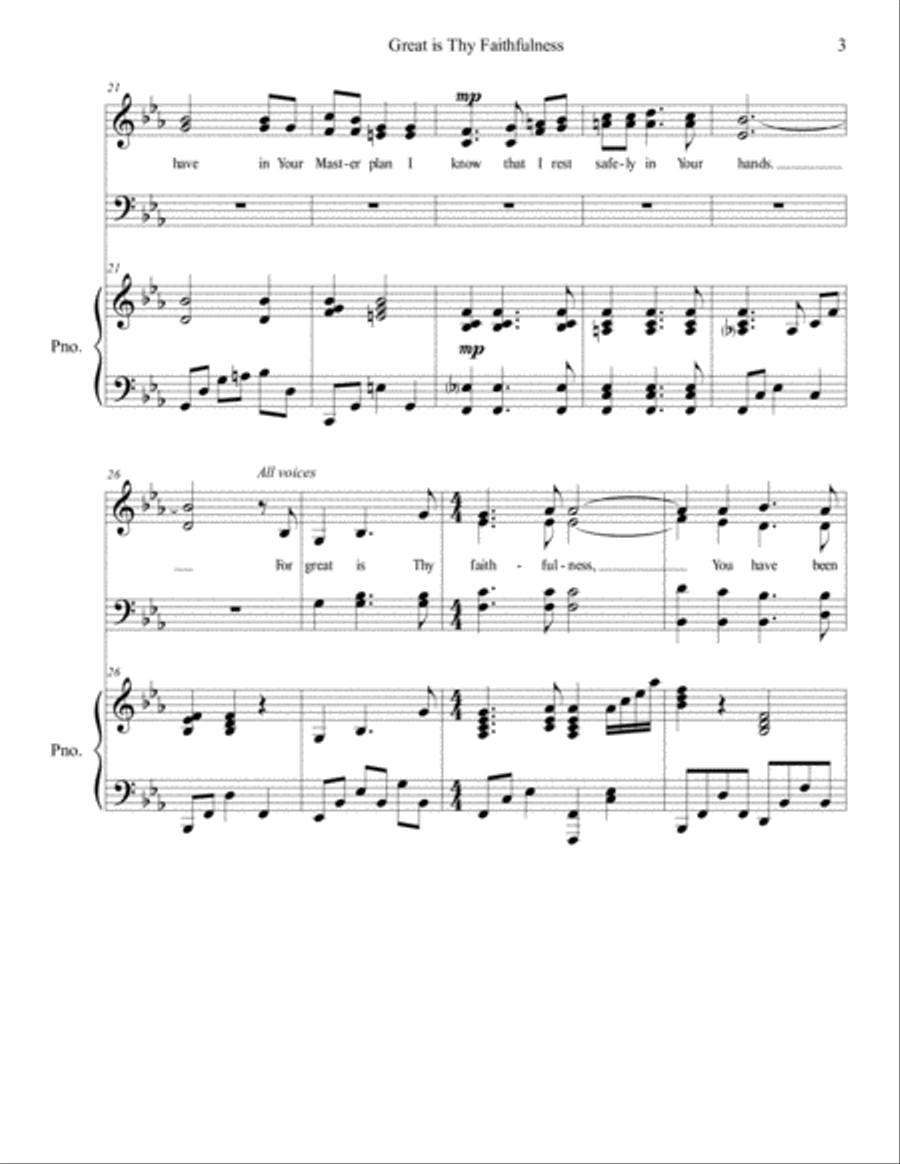 Great is Thy Faithfulness SATB 4-Part scores gallery preview page 3