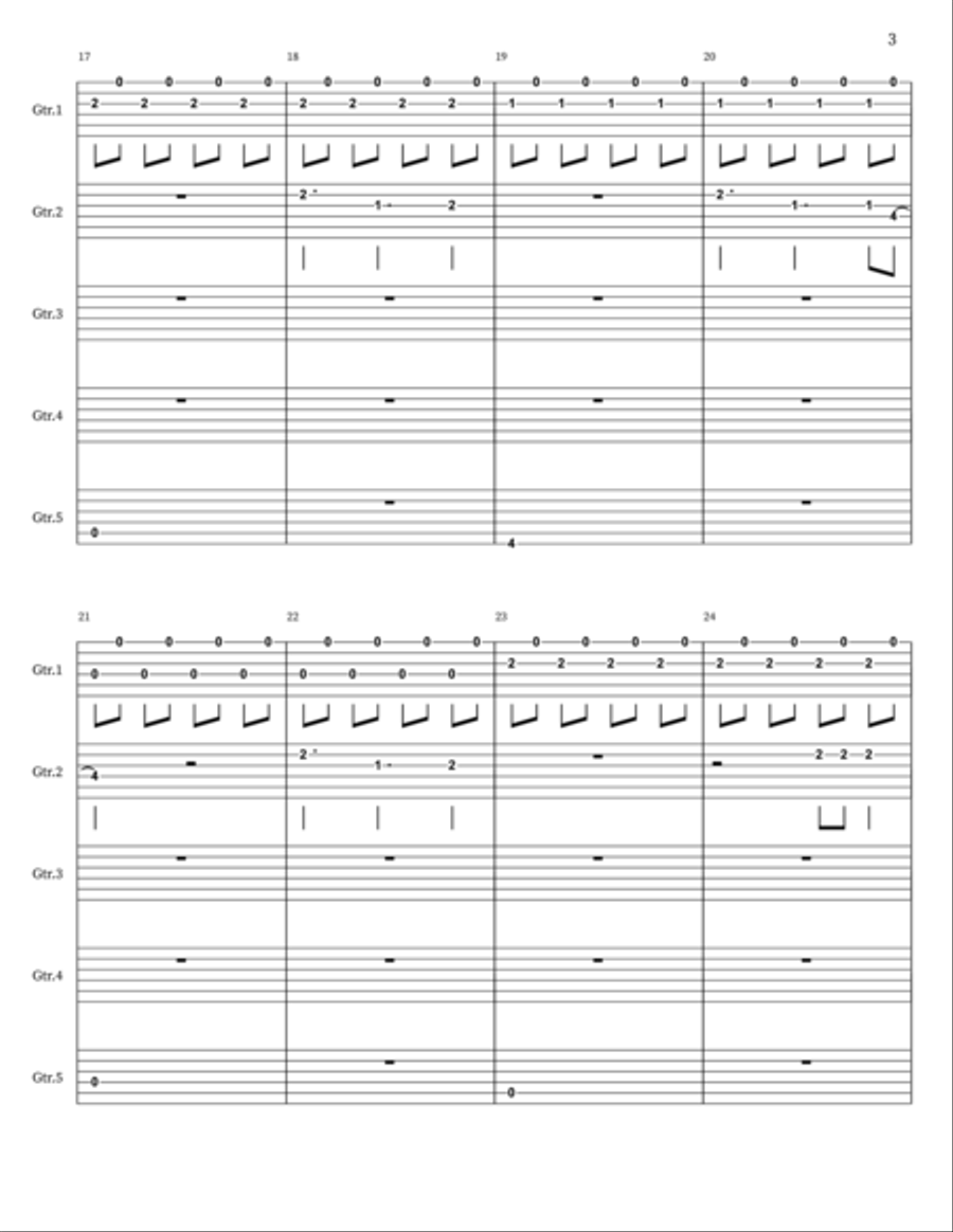 Chasing Cars Chasing Cars Electric Guitar scores gallery preview page 3