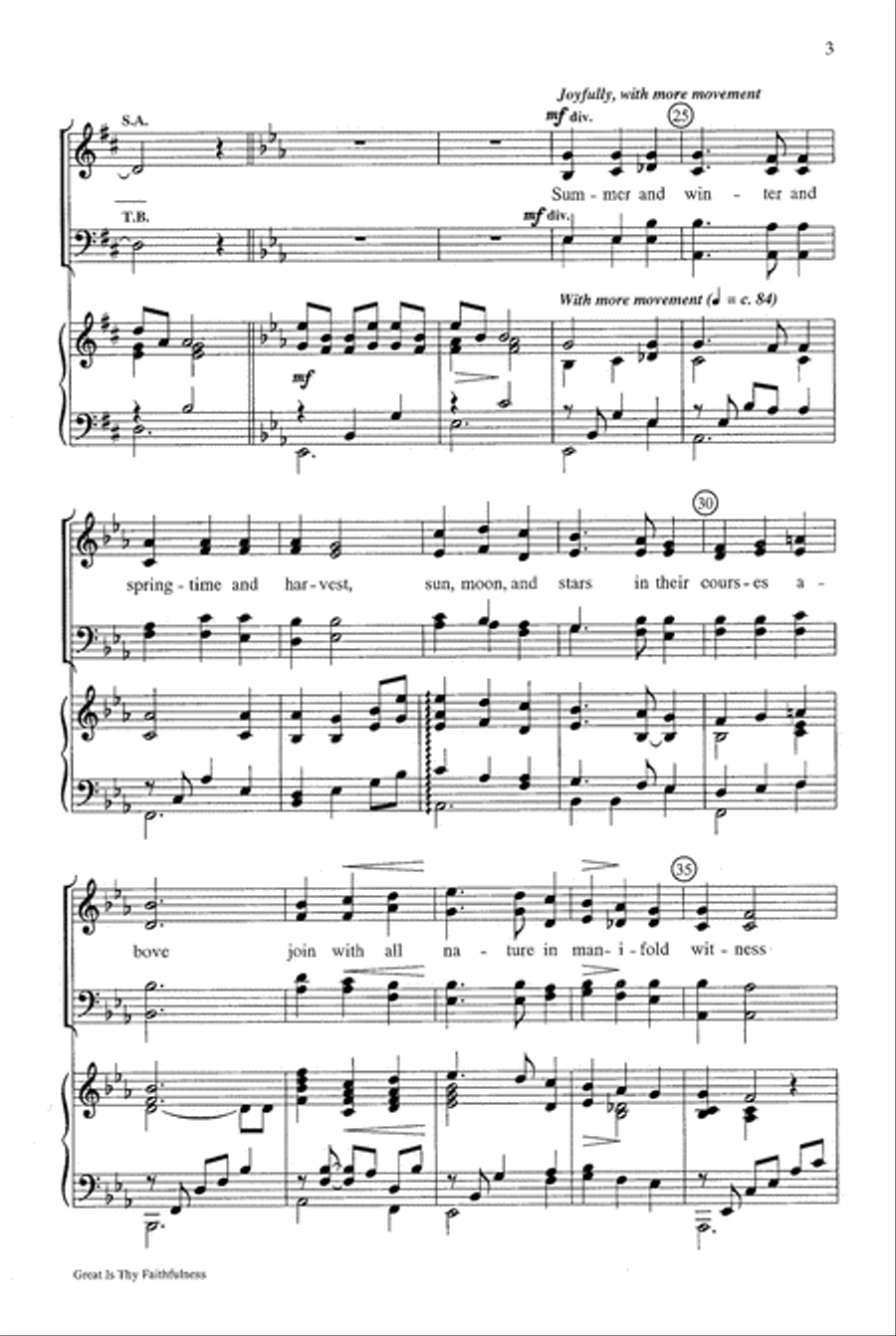 Great Is Thy Faithfulness 4-Part scores gallery preview page 4