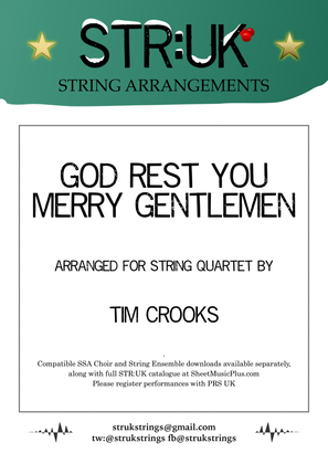 Book cover for God Rest You Merry Gentlemen (STR:UK String Quartet Version)