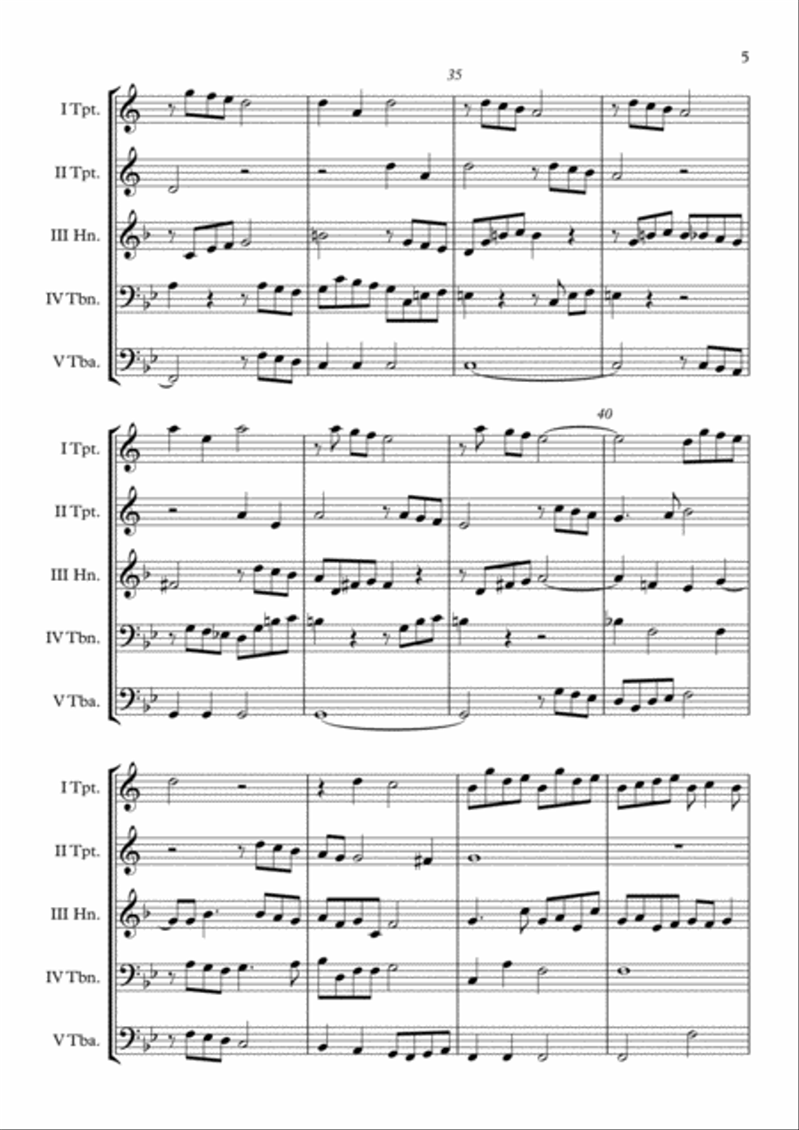 Canzon super Intradam Aechiopicam (Samuel Scheidt) Brass Quintet arr. Adrian Wagner Brass Quintet scores gallery preview page 5