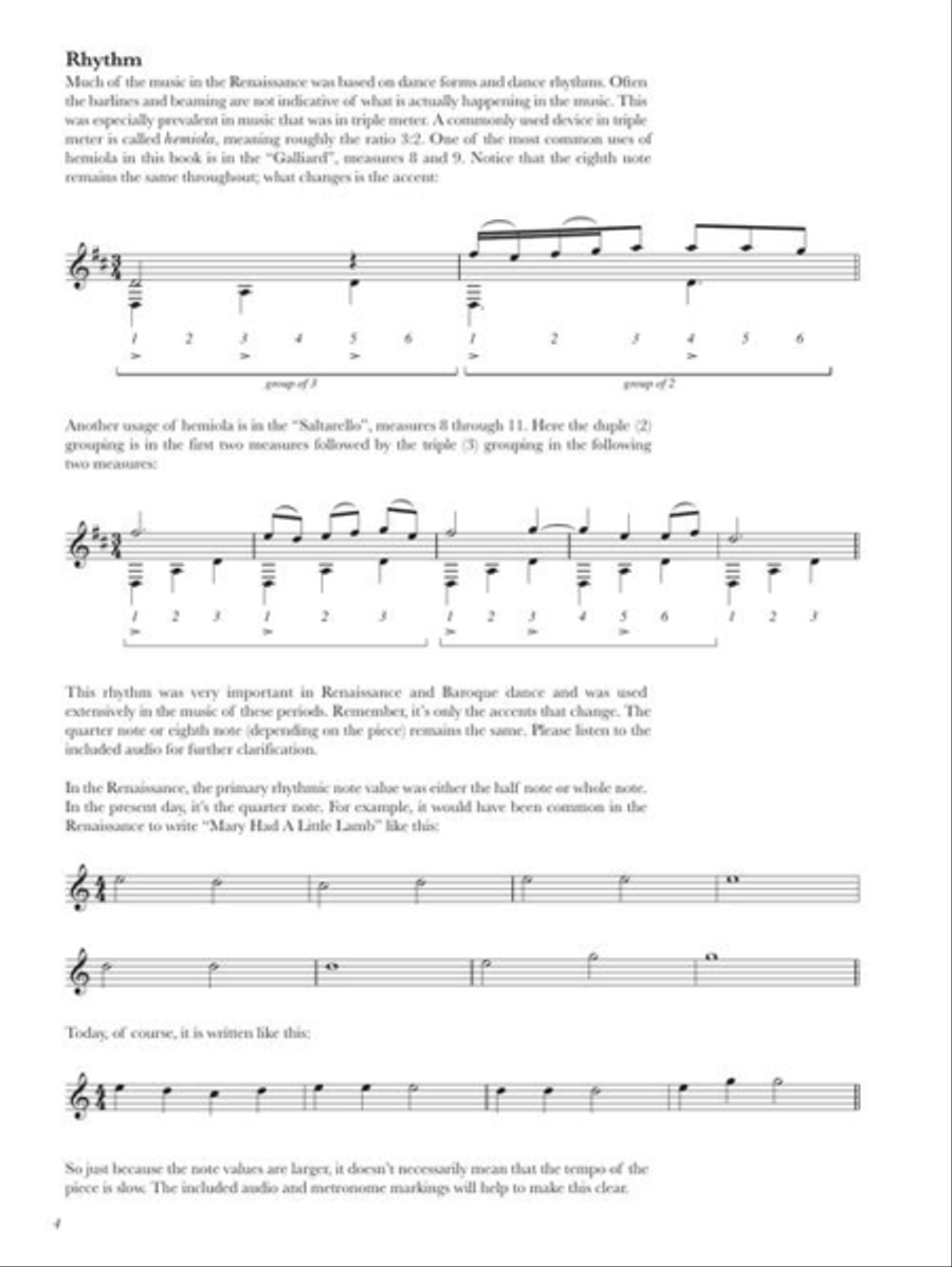 Easy Renaissance Pieces for Classical Guitar Acoustic Guitar scores gallery preview page 5