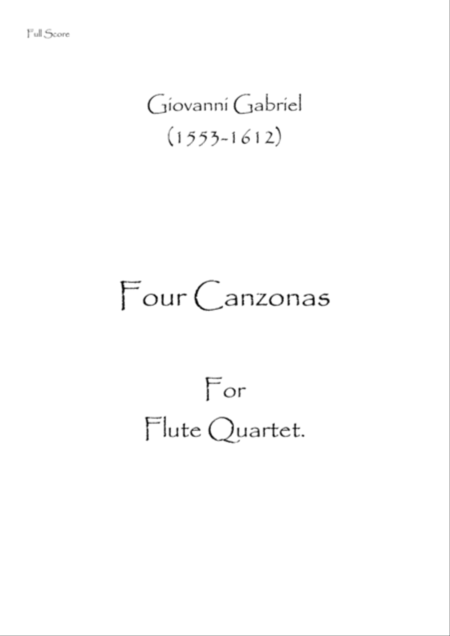 Four Canzonas Woodwind Ensemble scores gallery preview page 1