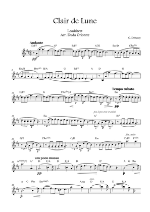 Book cover for Clair de Lune ( Leadsheet - D major )