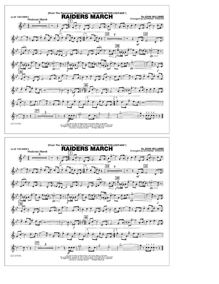 Raiders March (arr. Johnnie Vinson) - 1st Bb Trumpet