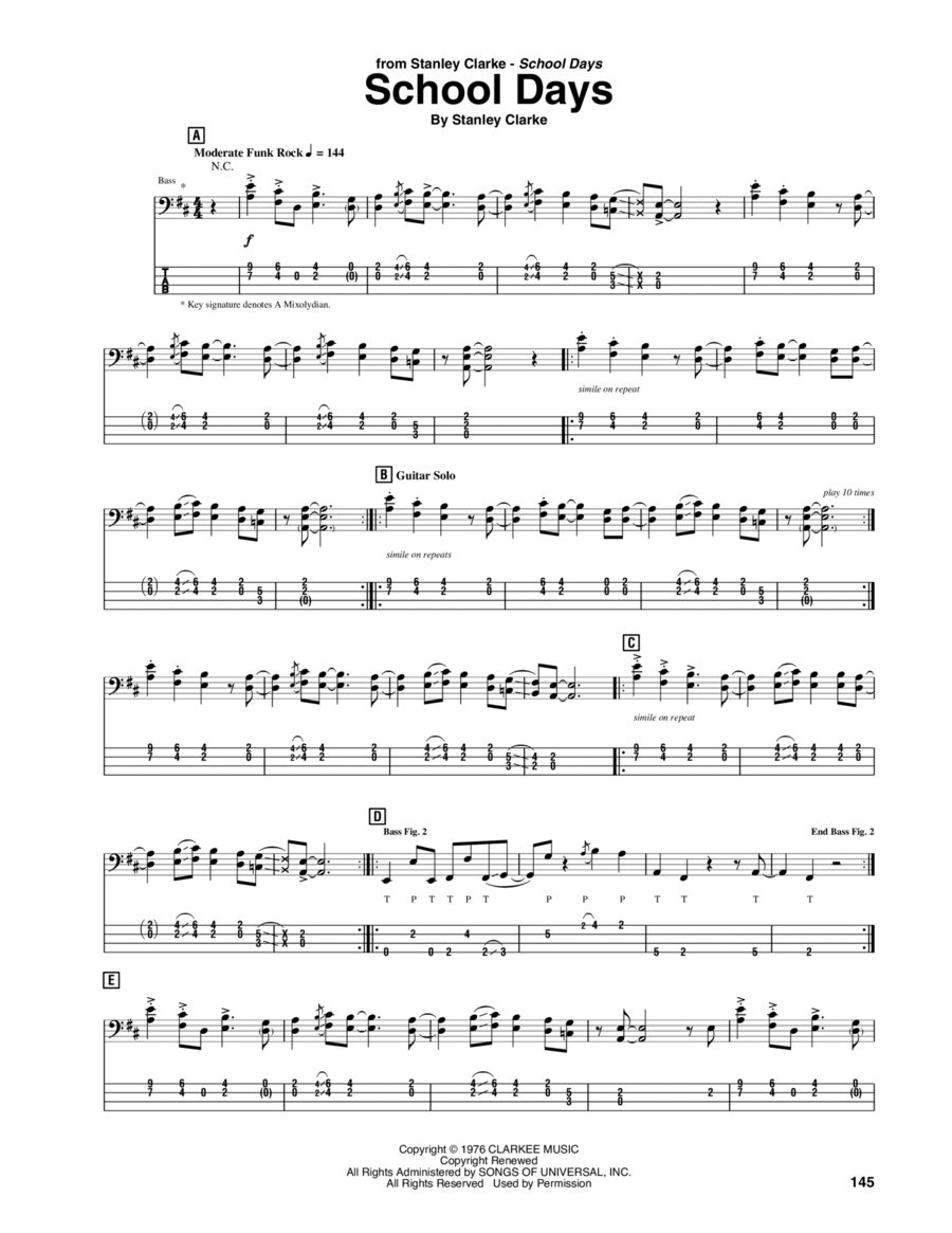 School Days Guitar Tablature scores gallery preview page 1