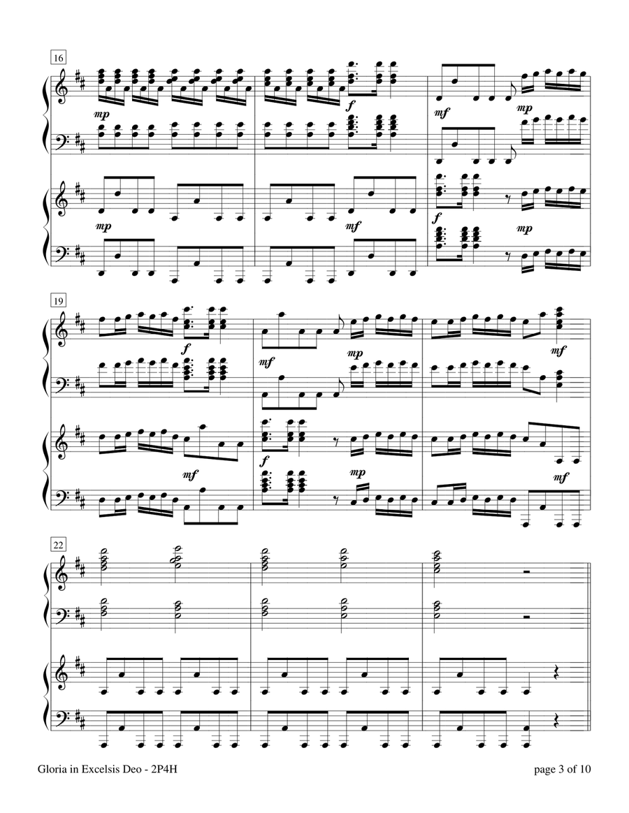 Gloria in Excelsis Deo (2 Pianos, 4 Hands)