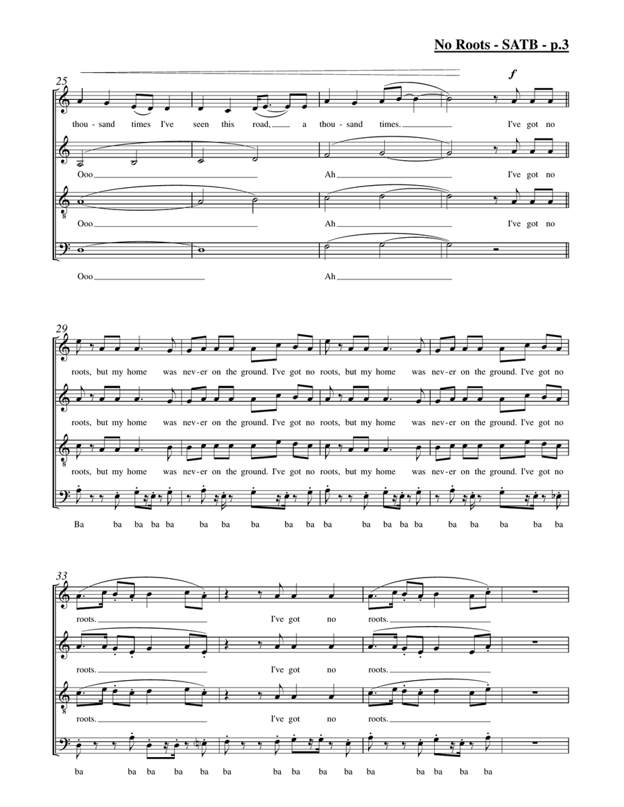 No Roots 4-Part scores gallery preview page 3