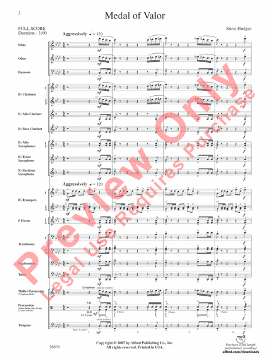 Medal of Valor Concert Band scores gallery preview page 3