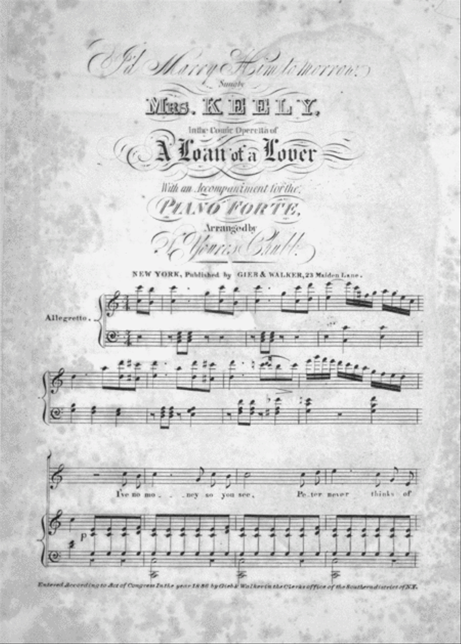 I'd Marry Him Tomorrow Voice scores gallery preview page 1