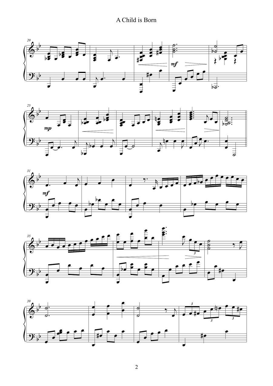 A Child Is Born A Child Is Born Piano Solo scores gallery preview page 2