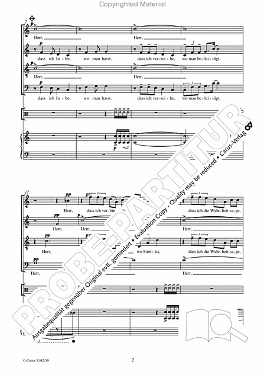 Herr, mach mich zum Werkzeug deines Friedens 4-Part scores gallery preview page 3