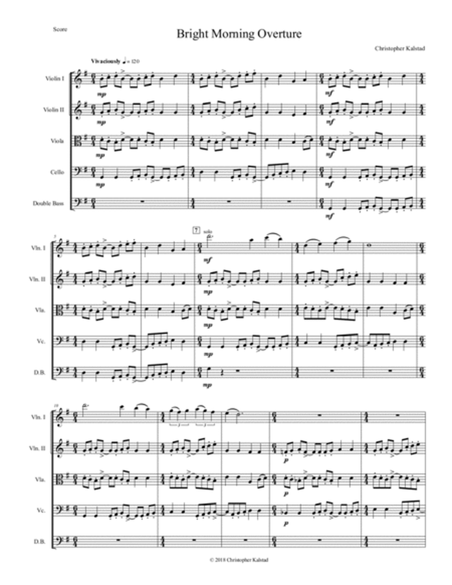 Bright Morning Overture (String Orchestra) - Score Only image number null