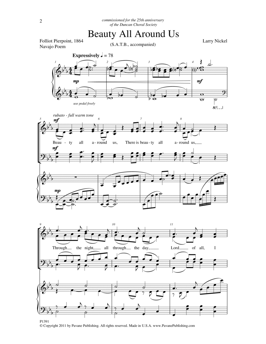 Beauty All Around Us Beauty All Around Us 4-Part scores gallery preview page 1