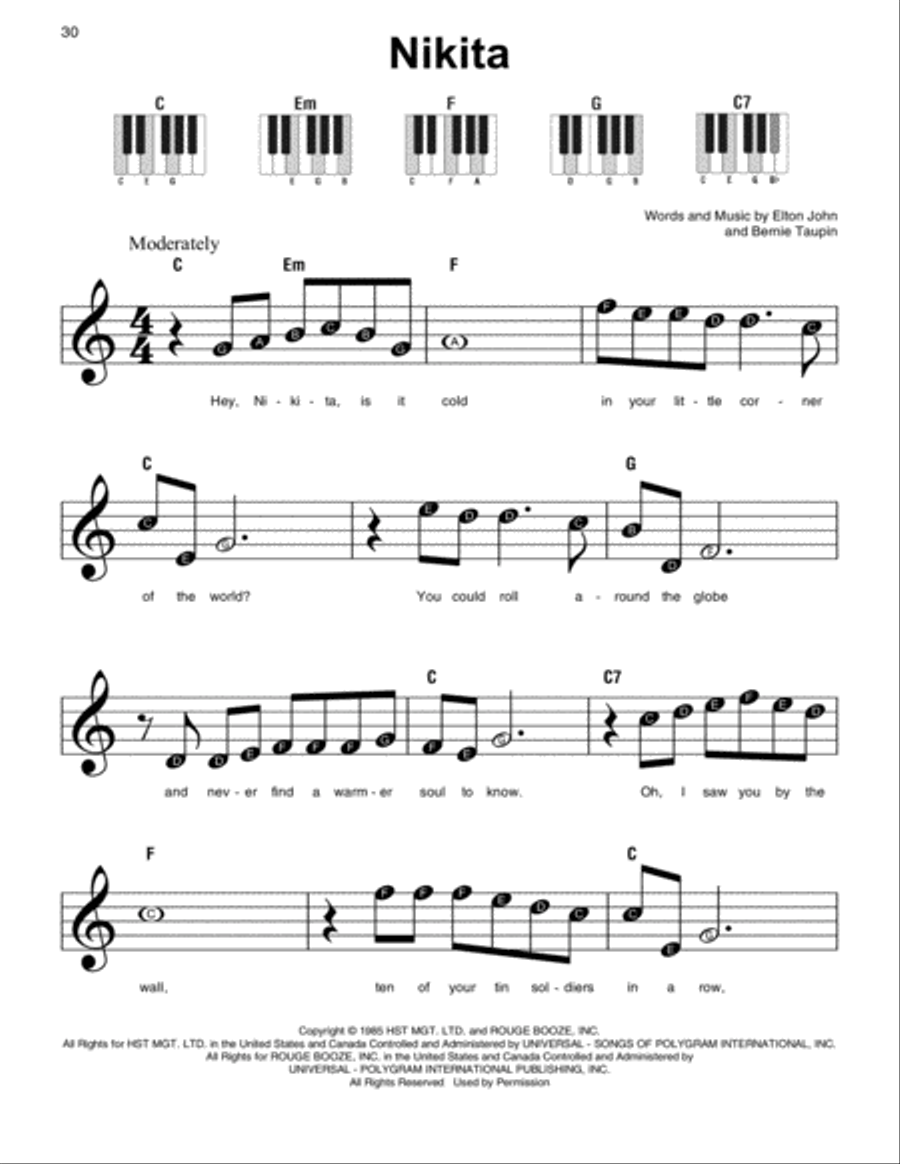 Nikita Easy Piano scores gallery preview page 1