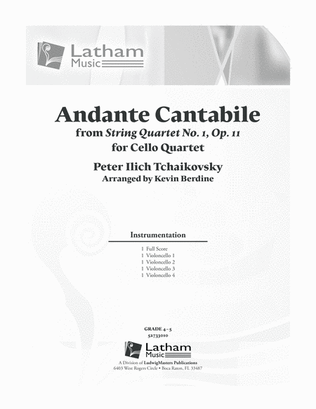 Book cover for Andante Cantabile (from String Quartet No. 1) for Cello Quartet