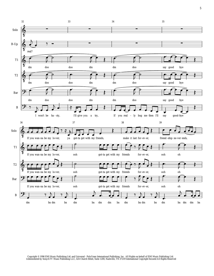 Wannabe Wannabe TTBB scores gallery preview page 5