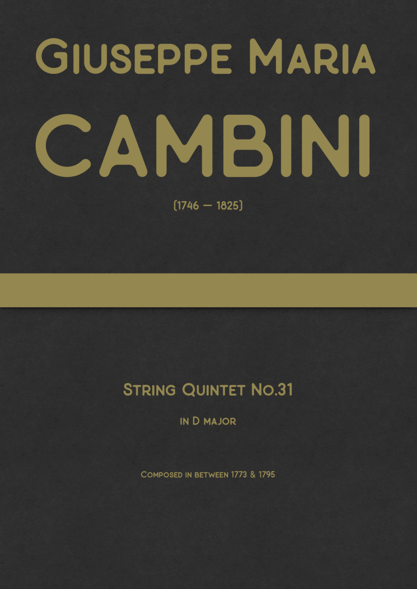 Cambini - String Quintet No.31 in D major image number null