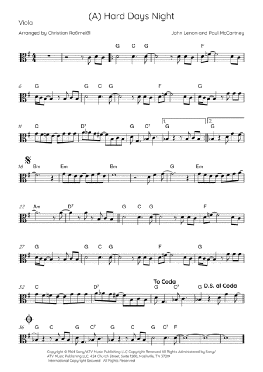 A Hard Day's Night String Quartet scores gallery preview page 4