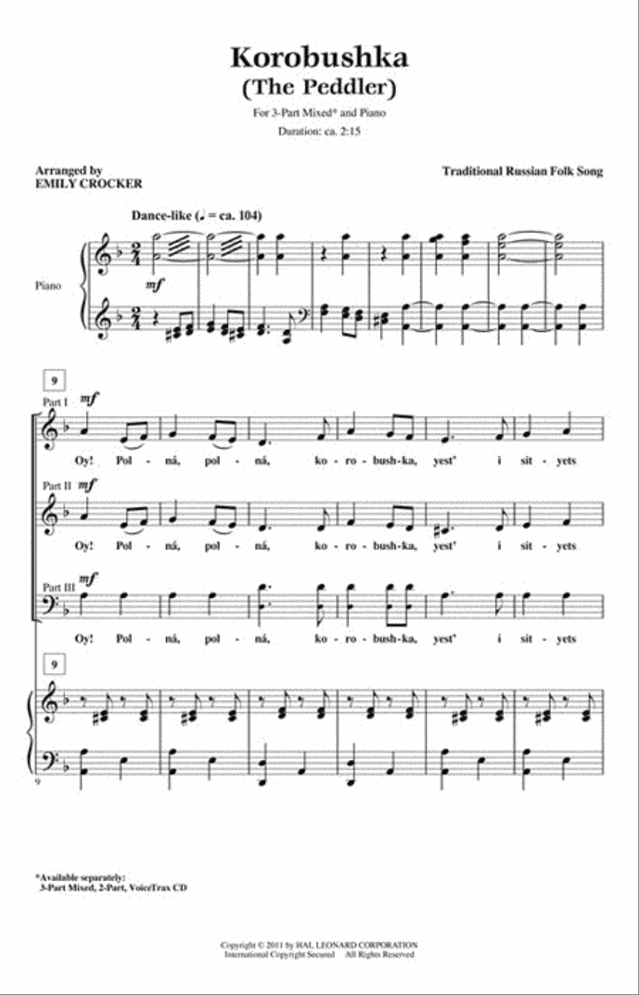 <br>Sheet music extract