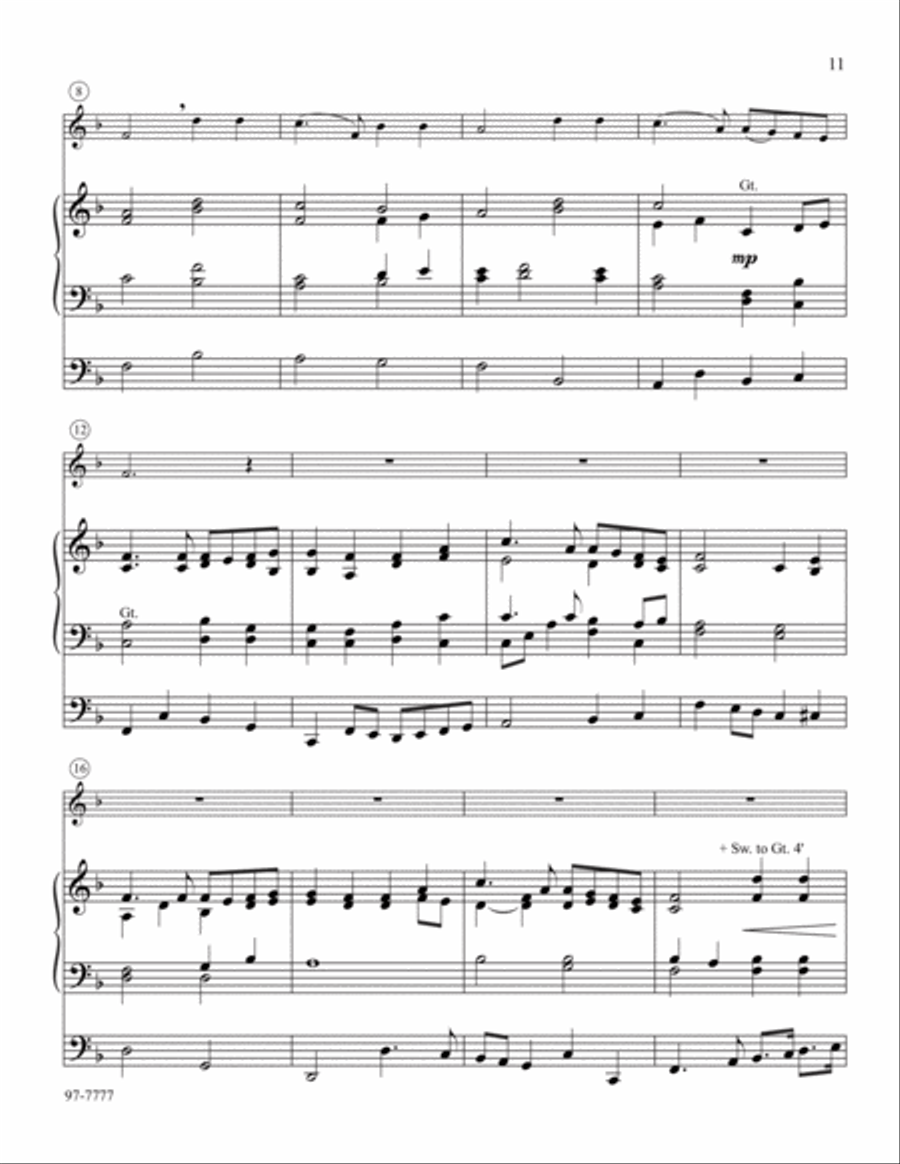 Repeat the Sounding Joy: Five Christmas Tunes for Trumpet and Organ Trumpet scores gallery preview page 5