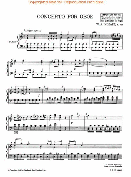 Oboe Concerto in C, K. 314