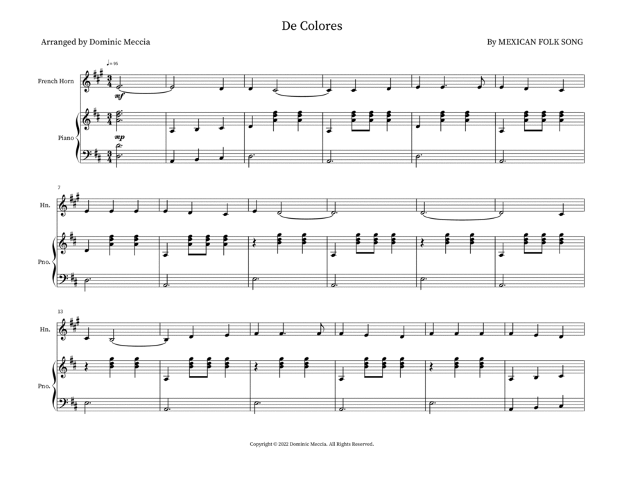 De Colores De Colores Brass Duet scores gallery preview page 1
