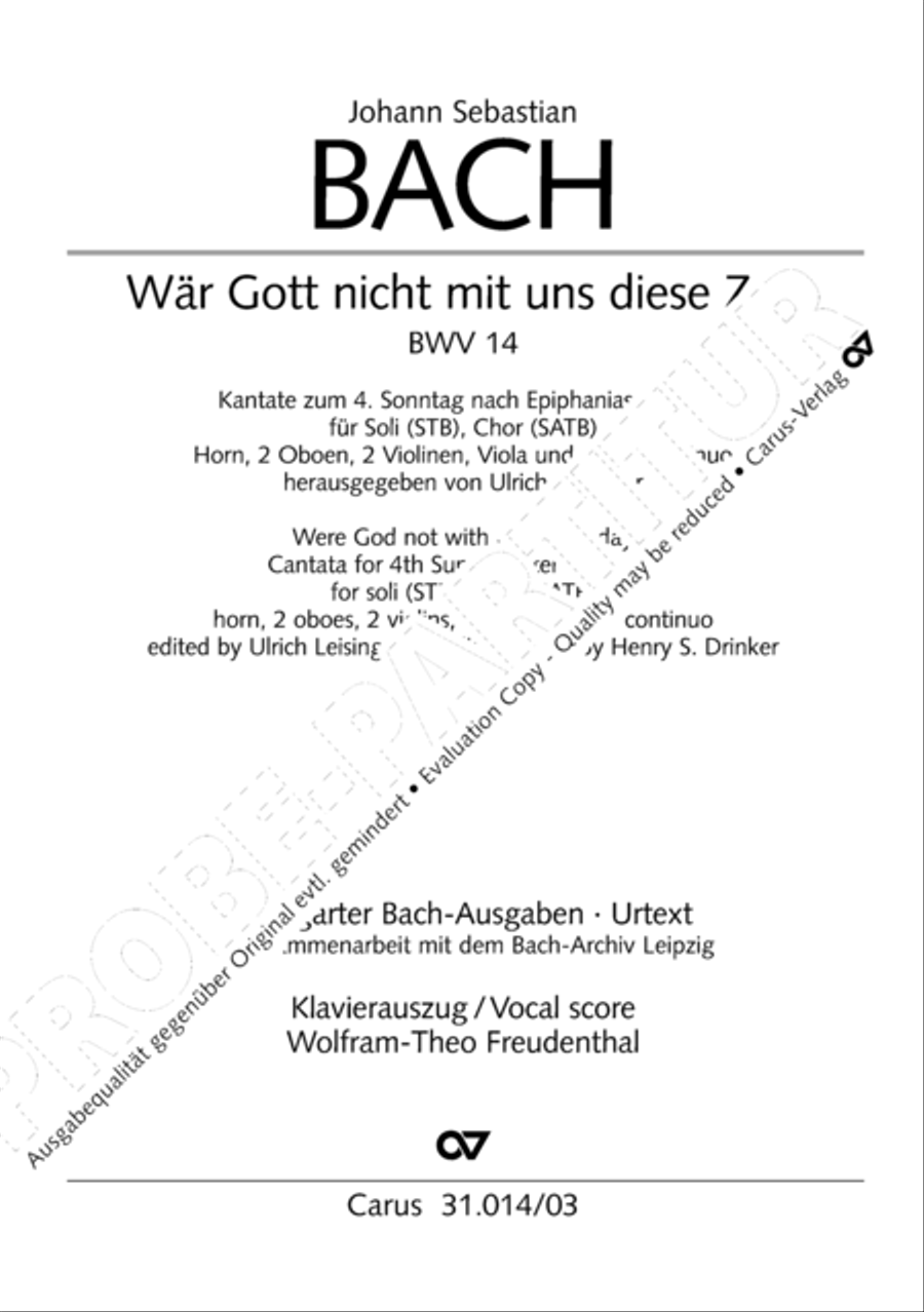 Were God not with us here today (War Gott nicht mit uns diese Zeit) STB scores gallery preview page 2