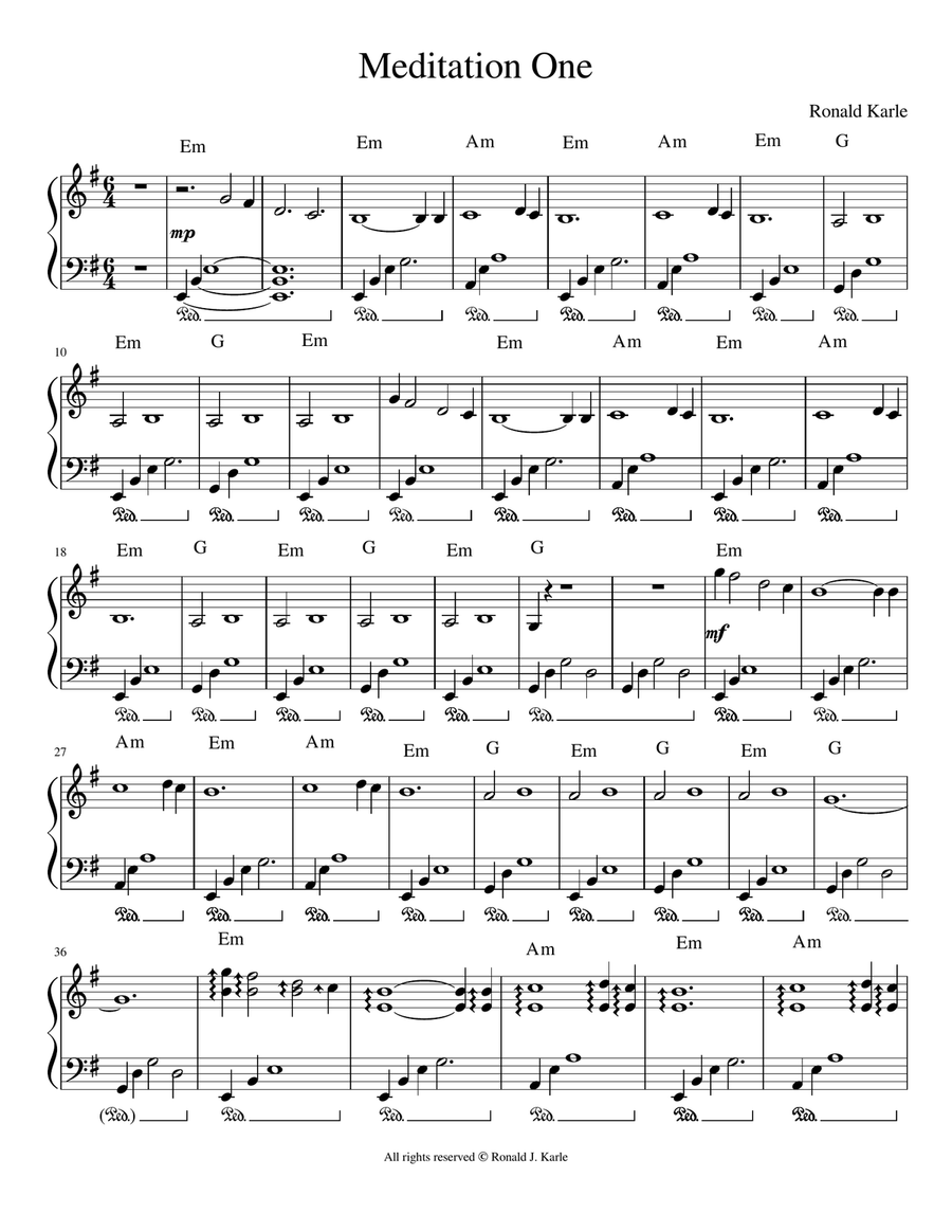 12 Meditations for Piano Piano Method scores gallery preview page 2
