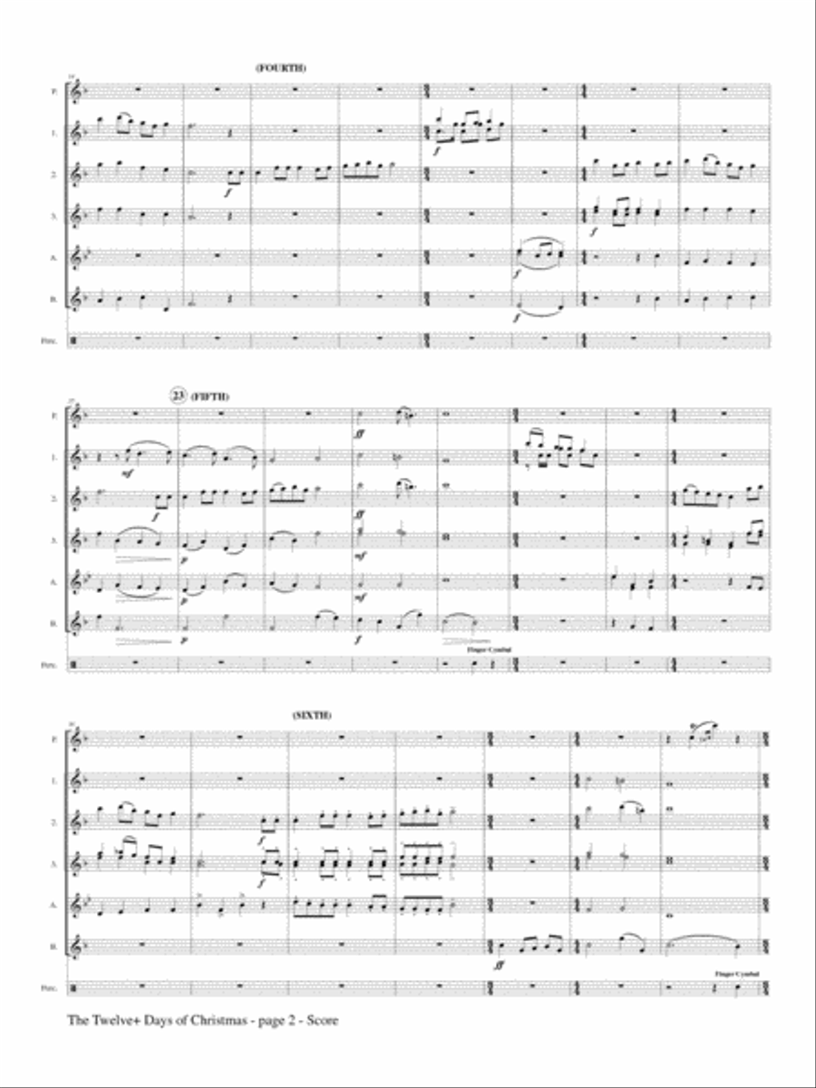 The Twelve+ Days of Christmas for Flute Choir Flute Choir scores gallery preview page 3