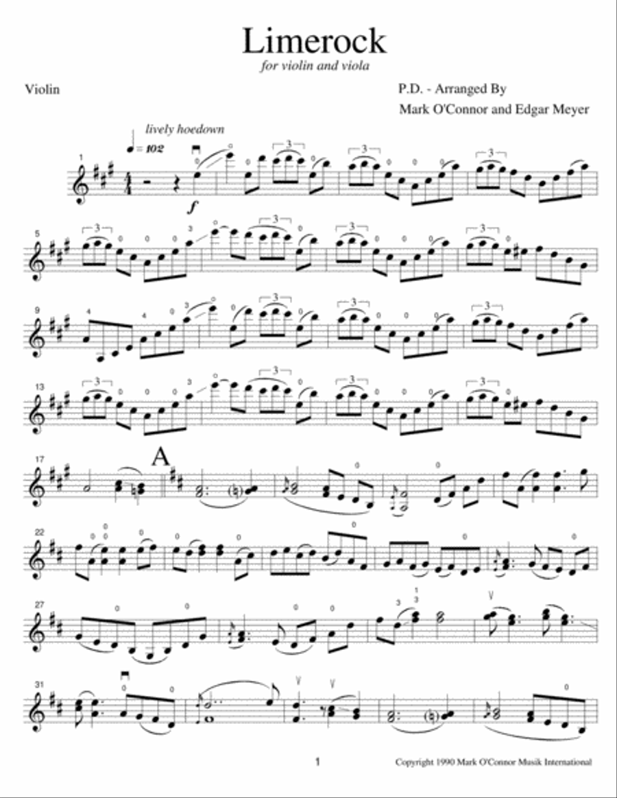 Limerock (violin part - vln, vla) String Duet scores gallery preview page 4