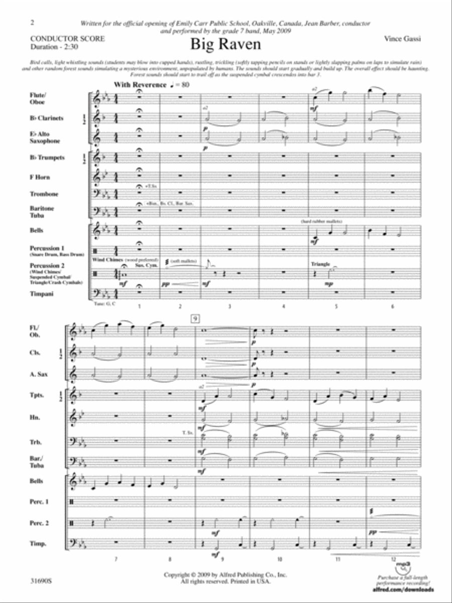 Big Raven: Score Concert Band scores gallery preview page 2